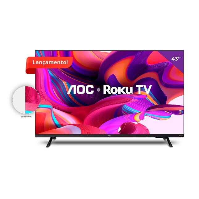Smart TV LED 43" Roku 43S5135/78G Full HD Wi-Fi, HDMI e USB Preta - AOC