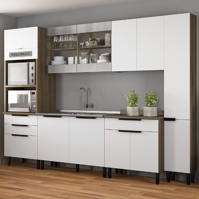 Cozinha Completa Itamaxi 3,05m 6 Peças 12 Portas Branco ...